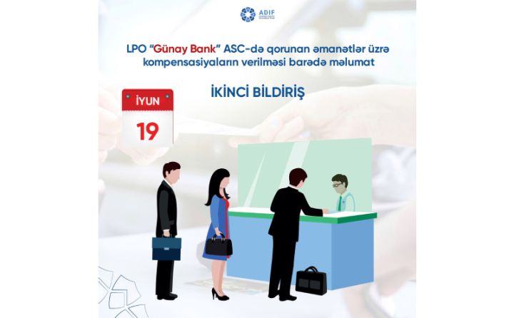 “Günay Bank”ın əmanətçilərinə kompensasiyalar "Bank Respublika" vasitəsilə ödəniləcək